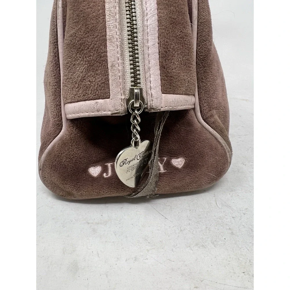 Y2K Vintage JUICY COUTURE Love P & G  French Terry Brown Bowler Bag AS IS LOOK